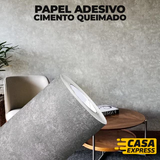 Kit Papel De Parede Cimento Queimado 5 m X45 cm Rolo Adesivo Decorativo Sala Quarto