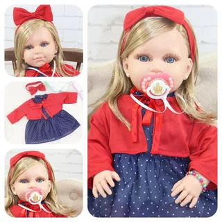 Boneca Bebe Reborn Recem Nascida Menina Com Vários Itens