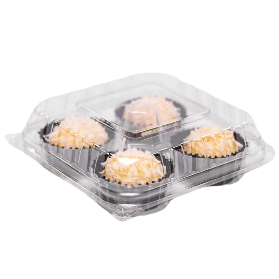 100 Embalagem quadrada doces brigadeiro com divisoria 4 doce