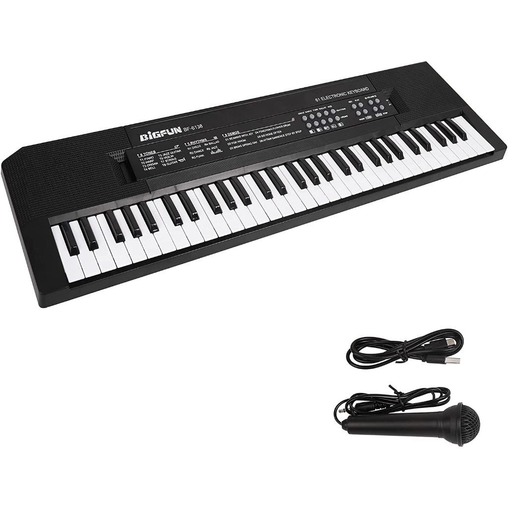 Teclado Musical Eletrônico Musica Bigfun Bf-6138 Teclas Microfone