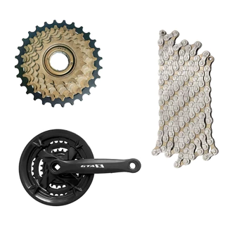 Kit Relação Bike 21v Corrente Catraca Pedivela Aro 26 e 29