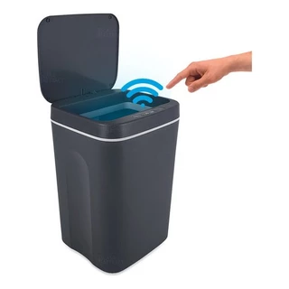 Lixeira Automática Recarregável Com Sensor De Aproximação Cinza 16 Litros Quarto Cozinha Banheiro