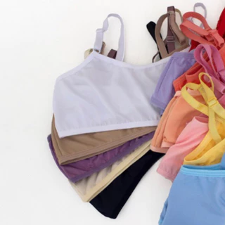 Kit 6 Sutiã Top Cotton Sem Bojo Infantil Menina Moça Juvenil Confortável