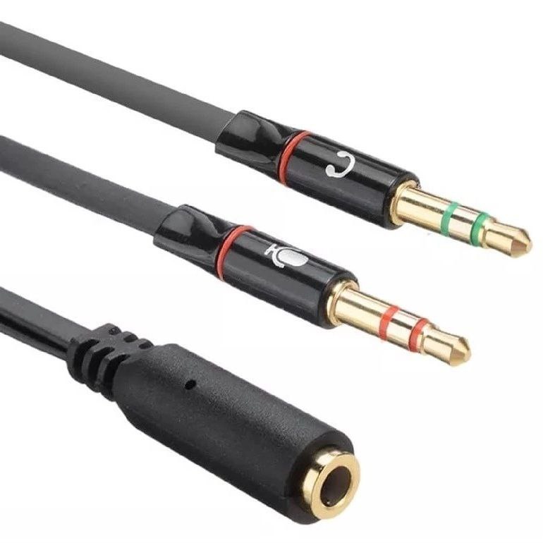cabo adaptador áudio e microfone p3 p2 p2 para computador Headset Pc