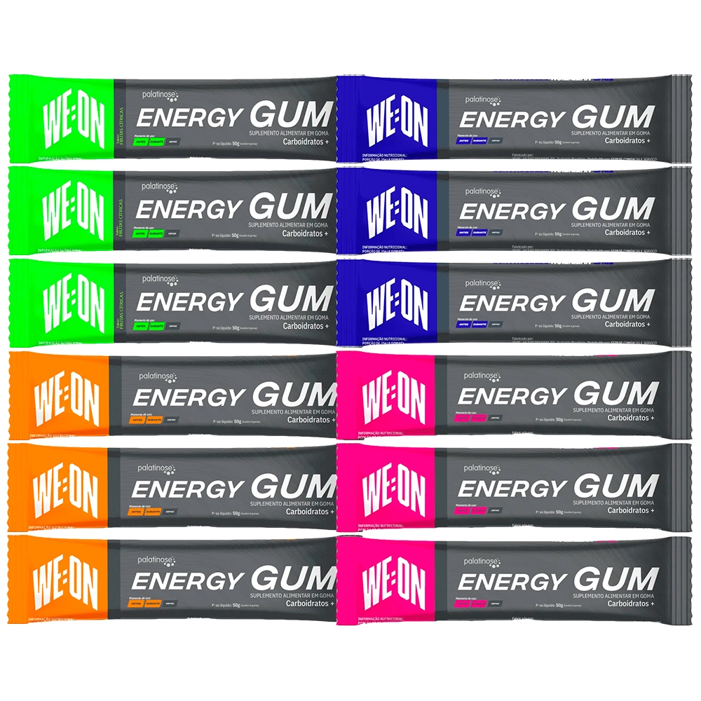 Goma de Carboidratos Energy Gum We:On - Display 12 Sachês com 8 Gomas ...