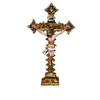 Imagem Crucifixo Jesus Cruz de Mesa 19cm Resina