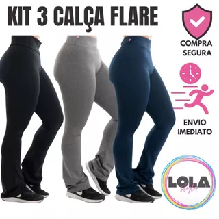 Kit 3 Calça Flare Bailarina - Legging