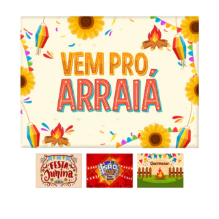 Painel Retangular Tecido Sublimado 3d Junino e Festa Junina