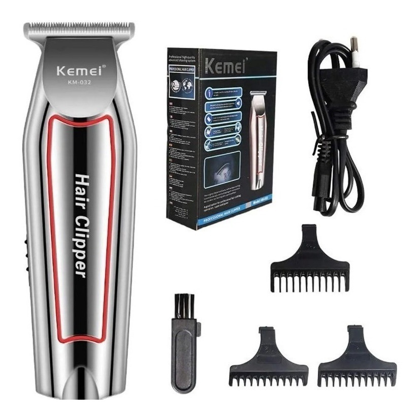 Maquina Acabamento Cabelo Barba Profissional Kemei Km-032