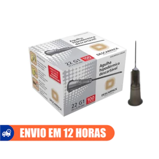 Agulha Hipodérmica 100un Descartável 25x0,70 Descarpack