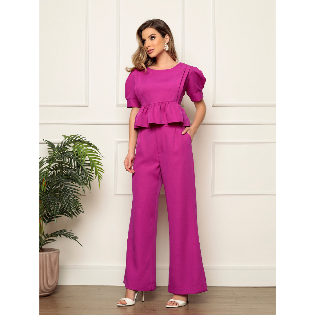 Conjunto Feminino Elegante E Confortável - Tecido Em Alfaiataria ...