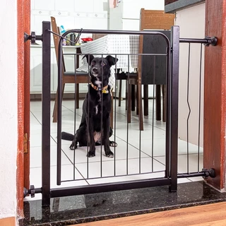Grade De Proteção para Pet Cães Bebês e Crianças Para Portas Portão - 80cm Preto em Oferta na Shopee