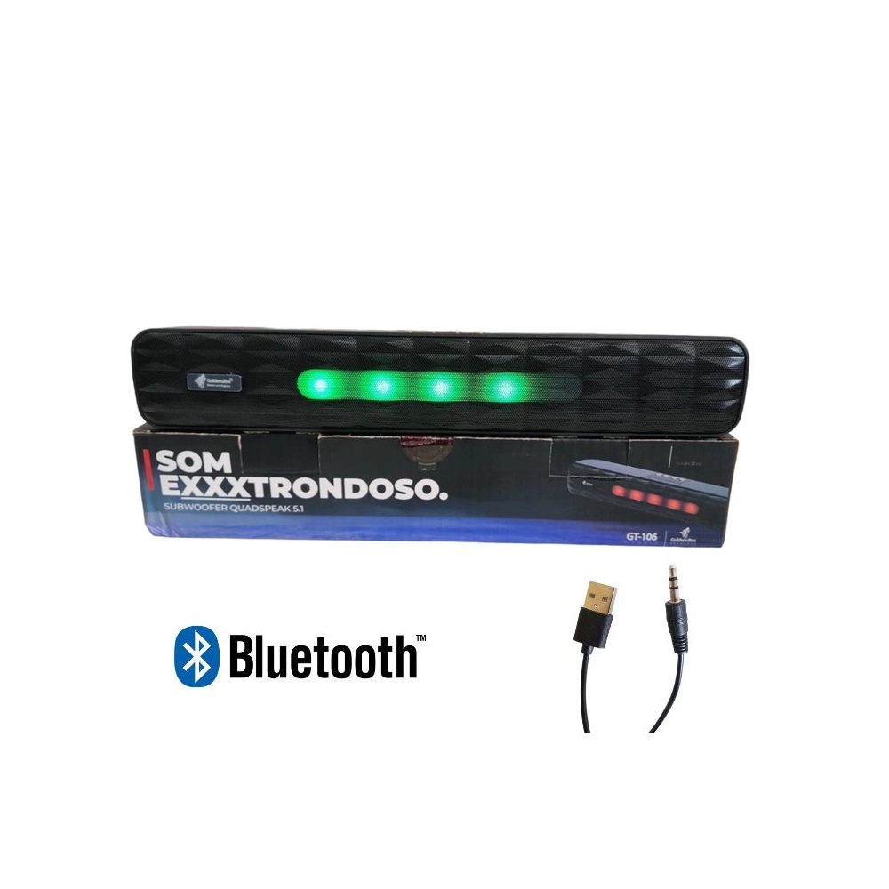 Soundbar Caixa de Som Bluetooth GT-X992 Shield C/ RGB