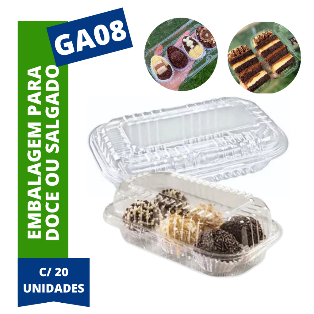 Embalagem para Doce/Salgado GA08 Com 20 Unidades - Galvanotek | Shopee ...