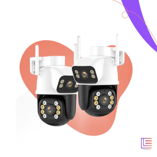 Câmera Visão Dupla de Segurança A28B Wi-Fi IP66 Visão Noturna Infravermelho APP ICSEE Envio Imediato