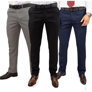 kit 3 Peças Calça Masculina Slim Oxford Segurança, Garçom, Hotelaria, Cozinha, Limpeza