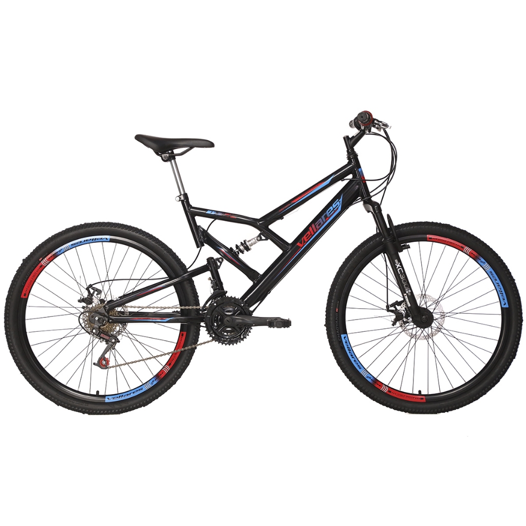 Bicicleta Aro 26 Vellares BY COLLI Bike Doble Shock 21 Marchas Preto