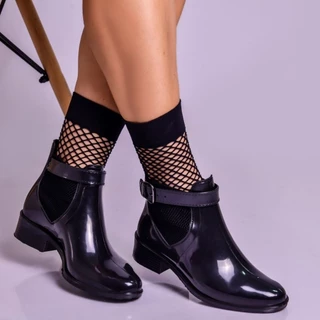 Bota Feminina Galocha Coturno Cano Médio Inverno Impermeável Confortável