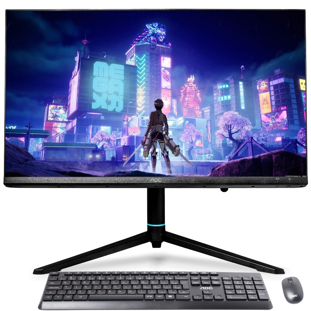 Computador Pc All In One Tela Ajustável Tela 23.8 8GB DDR4 256GB SSD Intel Celeron Teclado & Mouse