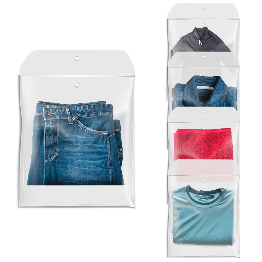 10 Saco transparente Multi funcional Com botão Impermeável/ Para Roupas ...