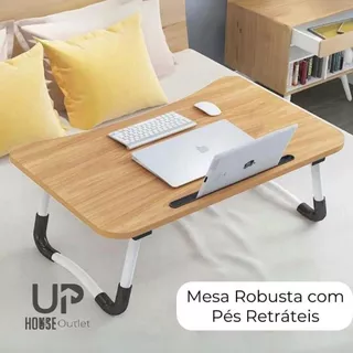 Mesa Dobrável Portátil para Notebook Home Office Apoio Cama Sofá Portátil
