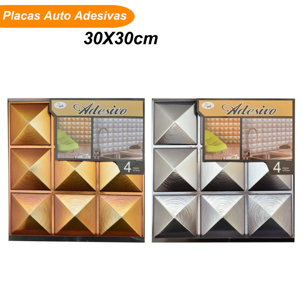 Placa Auto Adesiva Quadrada 30x30cm Papel De Parede | Shopee Brasil