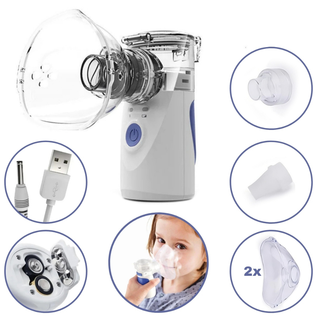 Inalador Nebulizador Portátil Infantil Adulto Ultrassônico Bronquite Asma Sinusite