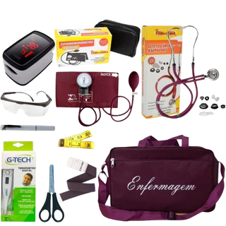 KIT DE ENFERMAGEM COM ESTETO ESFIGMO E OXÍMETRO