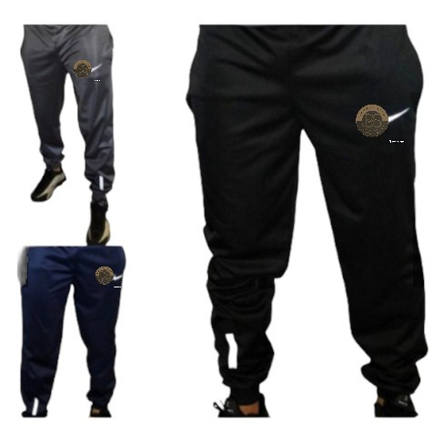 Kit 3 calças esportivas com logo refletivo e ziper nos bolsos - Envio imediato