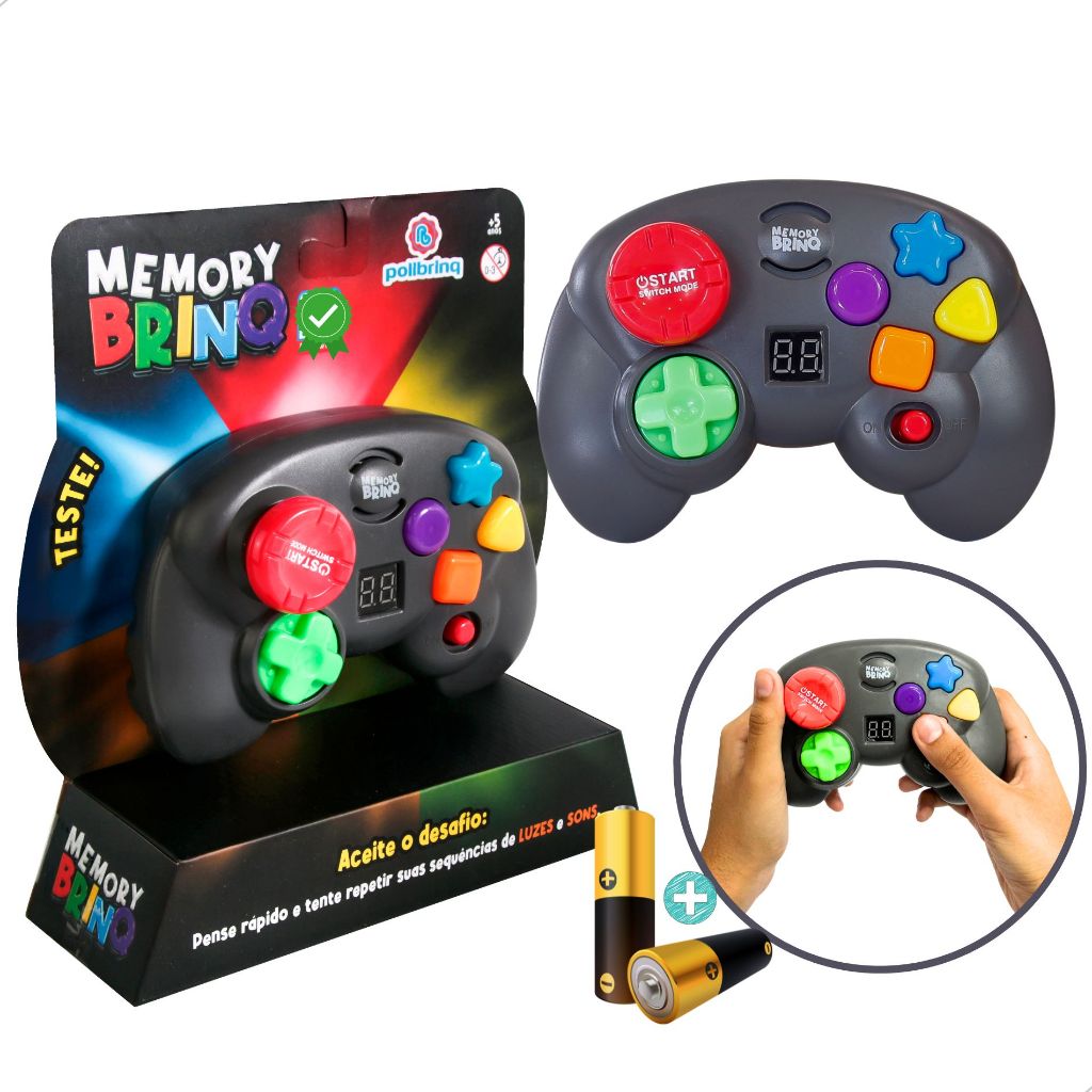 Jogo da Memoria Tipo Genius Joystick Interativo Luz E Som com Contador ...