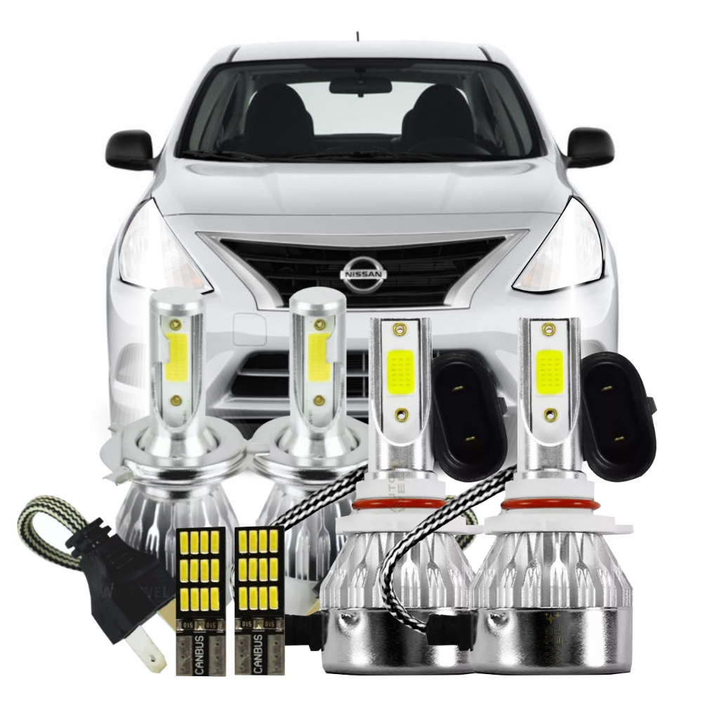 Kit Lâmpadas Super Led 6500k Farol Nissan Versa March Tiida | Shopee Brasil