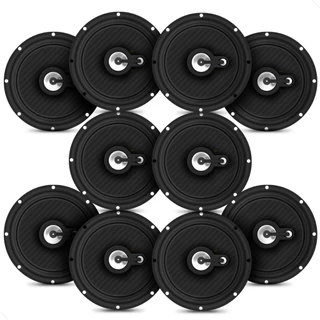 Kit com 5 pares de Auto Falantes de 6" Polegadas Triaxial Preto com 110 WHATS RMS cada - 1001