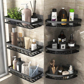 Prateleira Banheiro Porta Shampoo Sabonete Condicionadores E Cosméticos Organizador De Parede De Canto De Metal Porta Tempero Acessórios Para Banheiro E Cozinha (Não Há Necessidade De Furar A Sua Parede)