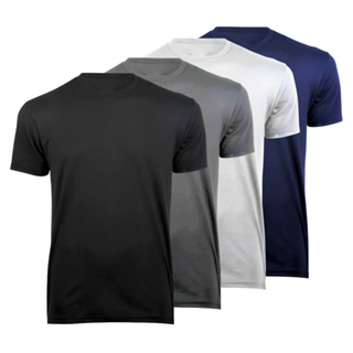 Kit 4 Camisetas Masculinas Básicas Conforto Lisas Poliéster Premium