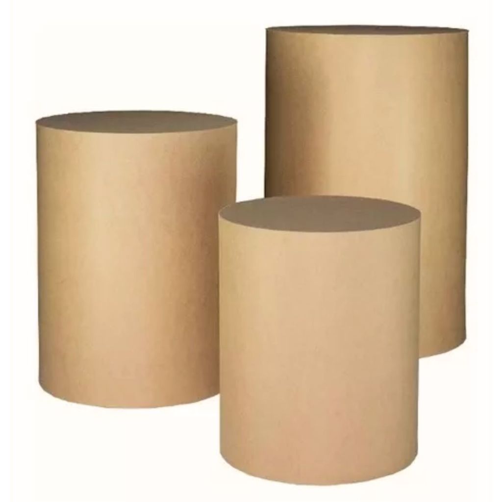 3 CILINDROS EM MDF CRÚ DECORAÇÃO