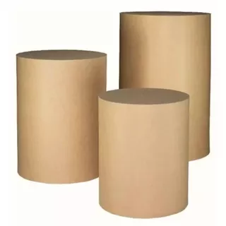 3 CILINDROS EM MDF CRÚ DECORAÇÃO