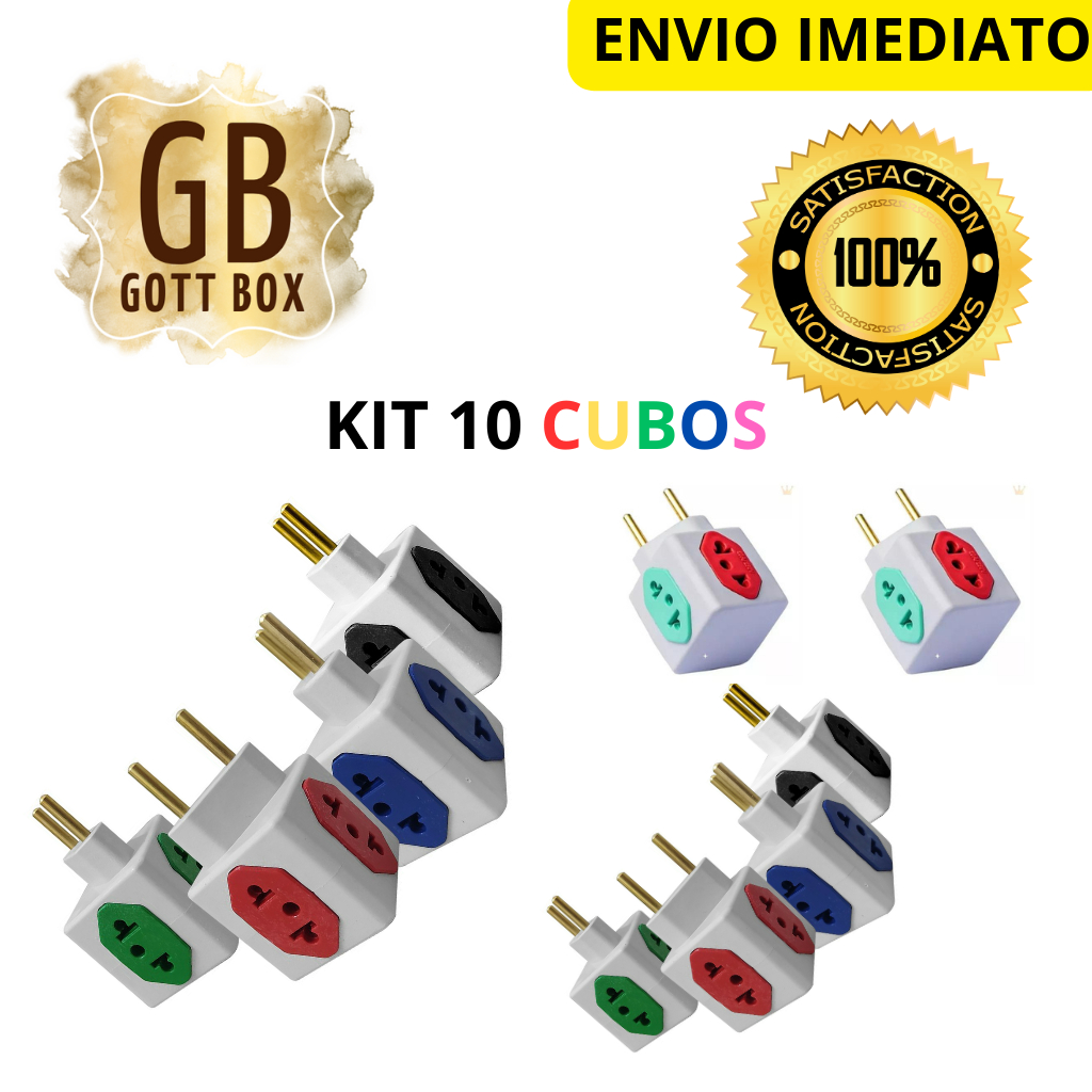 KIT Até 10 Adaptador Tomada Benjamin Cubo t 4 entradas 10a/20a Envio Imediato