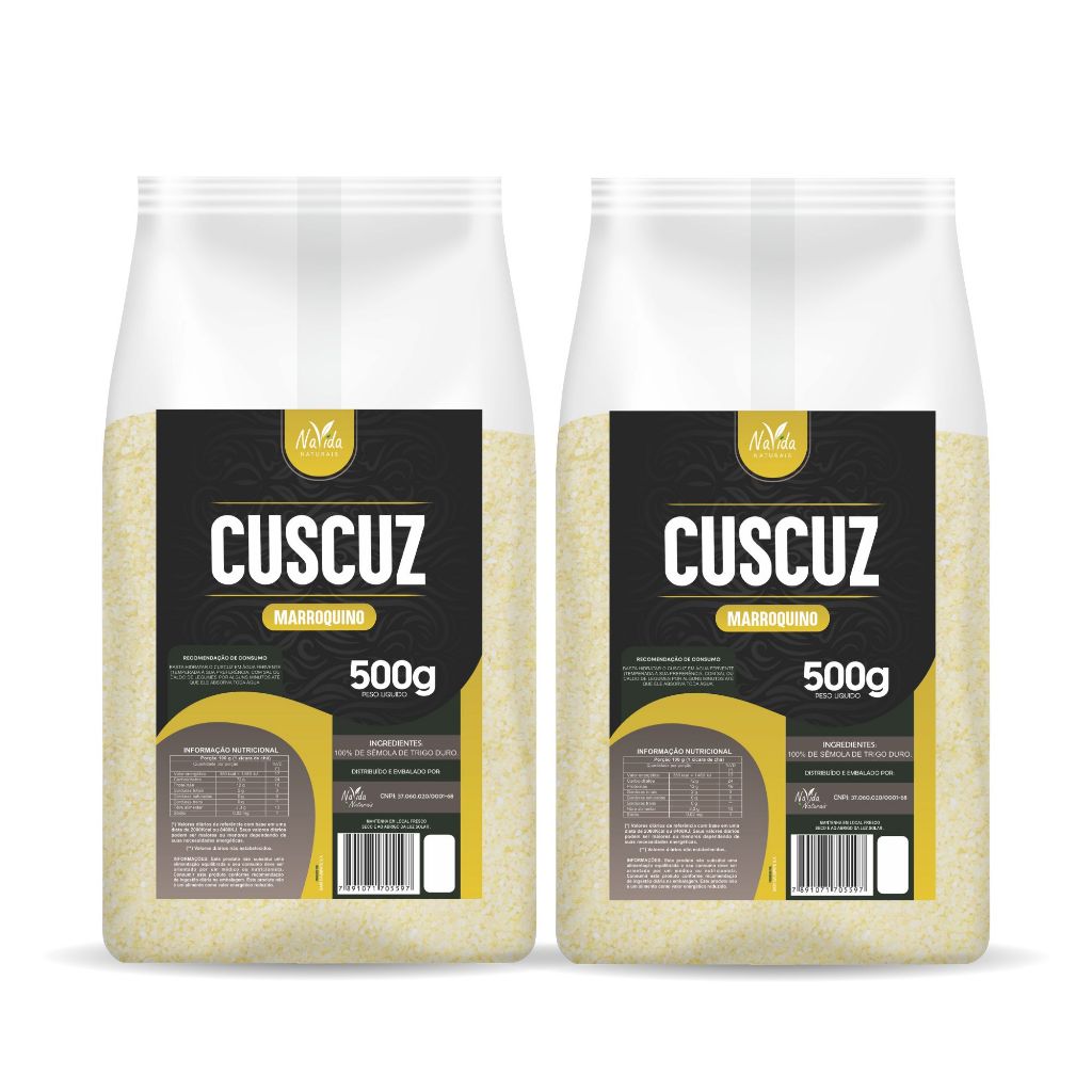 Cuscuz Marroquino 500g Navida Naturais KIT 2 Unidades