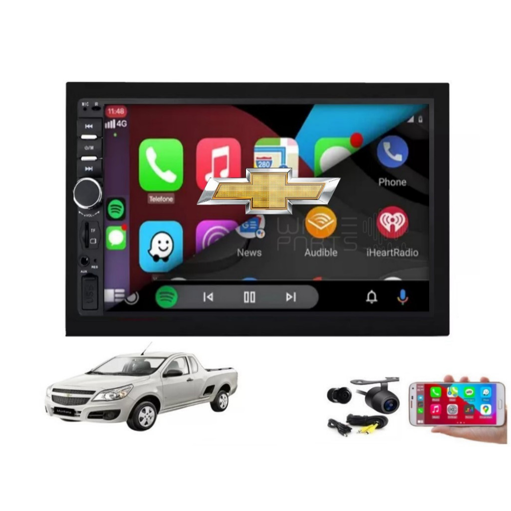 Central Multimidia Mp5 Android Auto e Apple Carplay Montana 2011 2012 ...