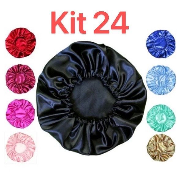 Kit 24 Unidades Touca de Cetim Anti Frizz