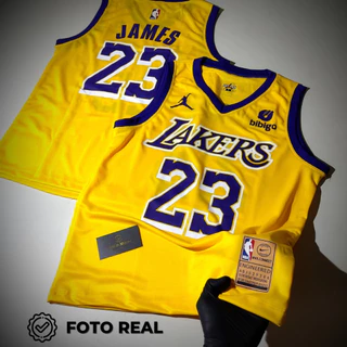 CAMISA BASQUETE LAKERS AMARELA NBA PRIMEIRA LINHA (PRÓ)
