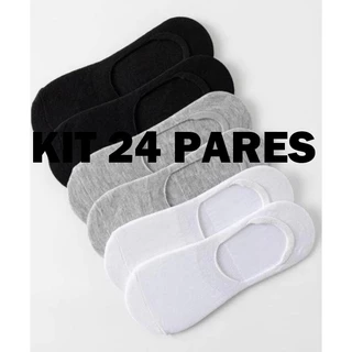 Kit 24 Pares Meia Sapatilha Invisível Feminina Masculina 36-42 Adulto Premium