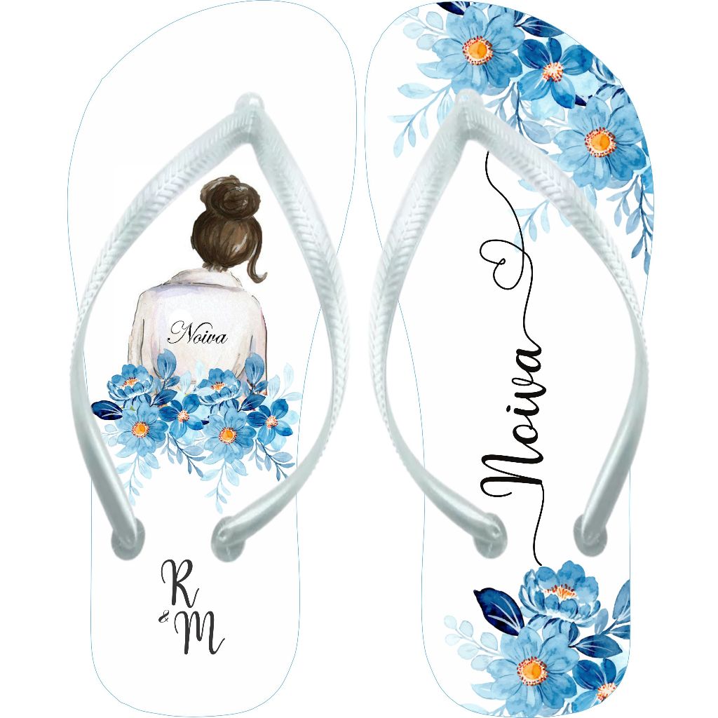 Chinelo Personalizado Noiva Casamento Lembrancinha Presente Promoção Festa  Sandalia Mulheres