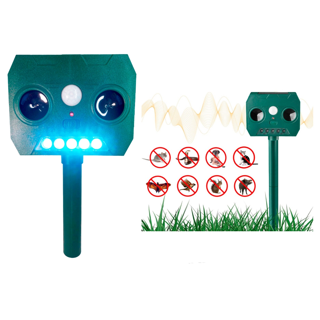 Repelente Solar Ultra-Sônico para Espantar Rato Gato Pombo Cobra Morcego com Sensor Inteligente