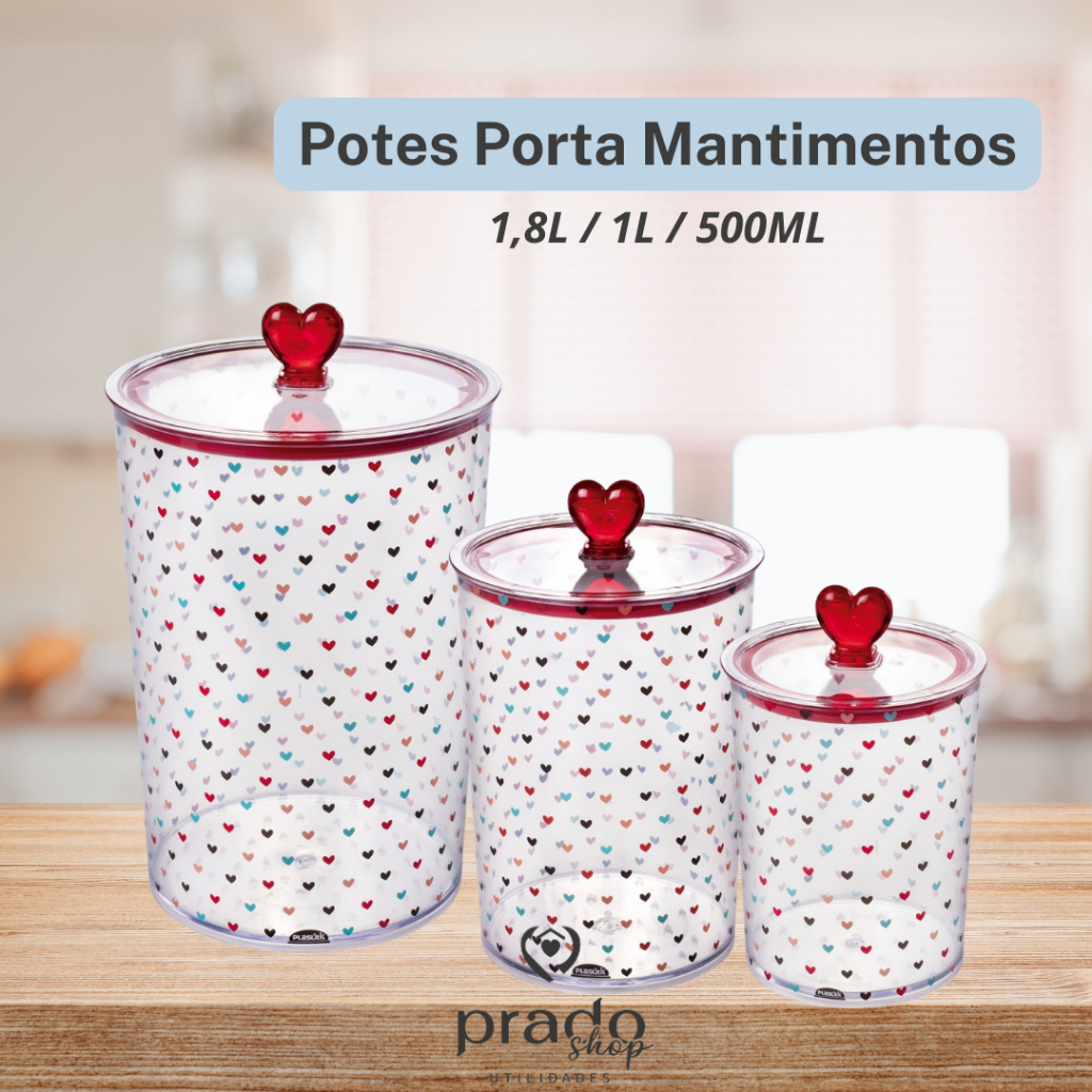 Potes Fechamento Hermético Para Mantimentos De Coração Biscoito Bolacha Cozinha Organização