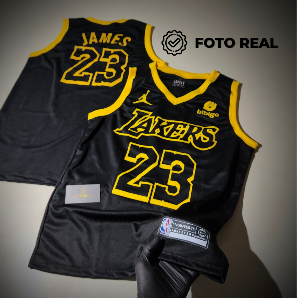 CAMISA LAKERS PRETA DE BASQUETE NBA 1°LINHA (PRO)