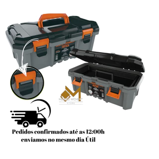 CAIXA DE FERRAMENTAS TÁTICA 18.3" - PLASTICO - COM DIVISORIA - METASUL