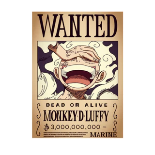 Placa decorativa do One Piece - (Procurado - Luffy - mod 7) - medida 20x28cm.