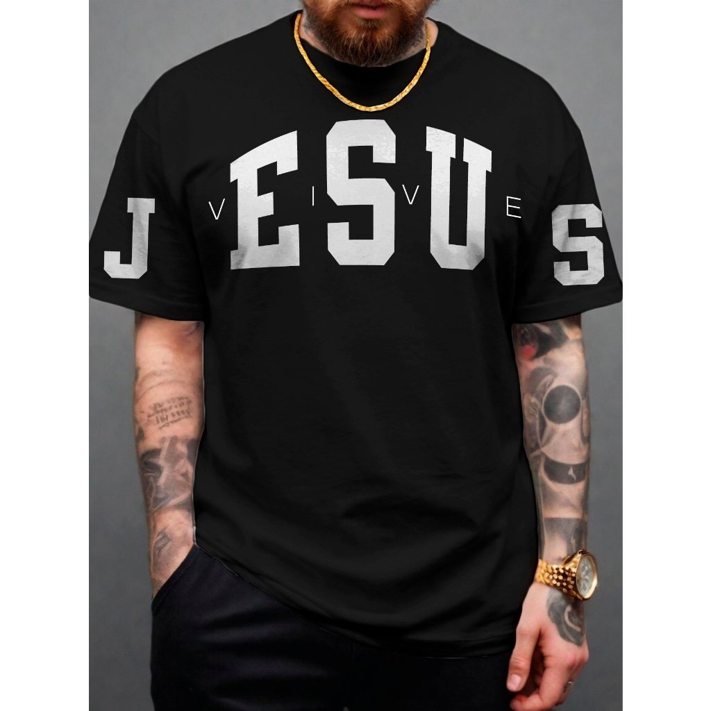 Camiseta Jesus Vive Diverse Manfinity Camisa 100% Algodão