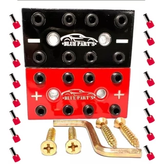 Bloco Distribuidor Som 4x4 8vias Barramento Fixa Até70mm Mais Terminal Pronta Entrega